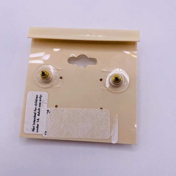 Courtney G Black Goldtone Triangle Shape Stud Earrings New - Picture 3 of 3